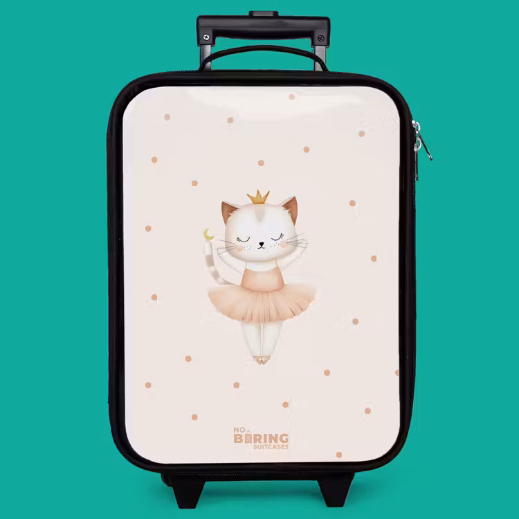 Children's suitcase - Ballerina kitten in beige colors — 4