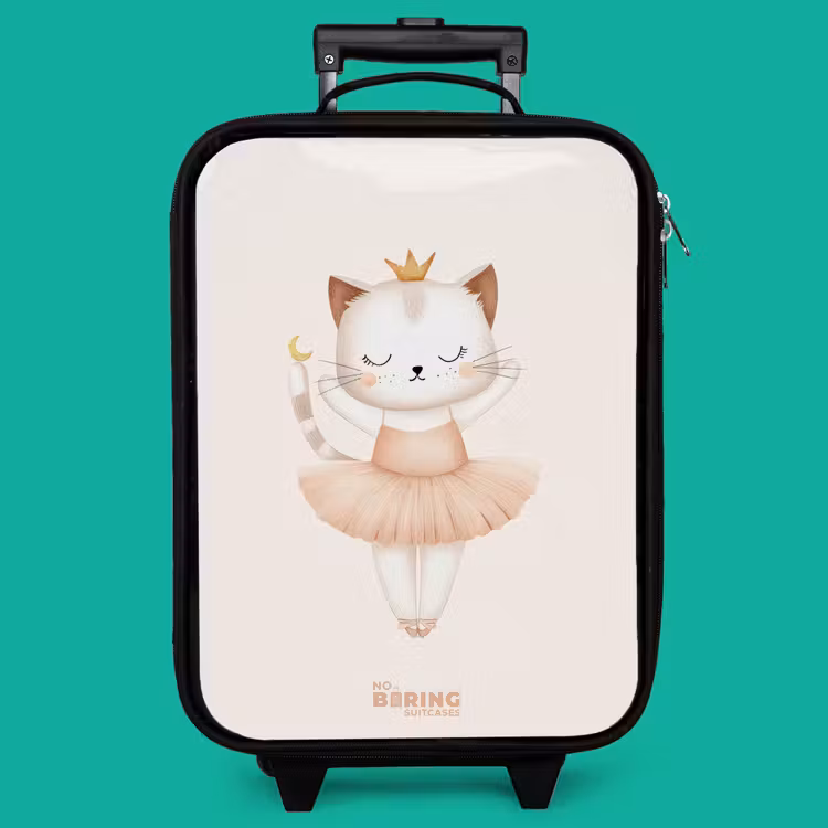 Children's suitcase - Ballerina kitten in beige colors — 4
