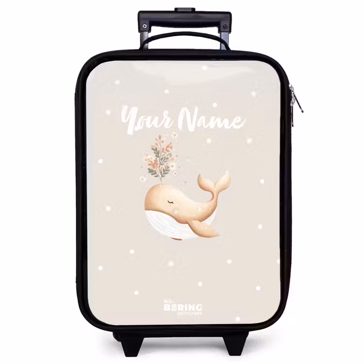 Children's suitcase - Beige whale in sea of flowers — 1