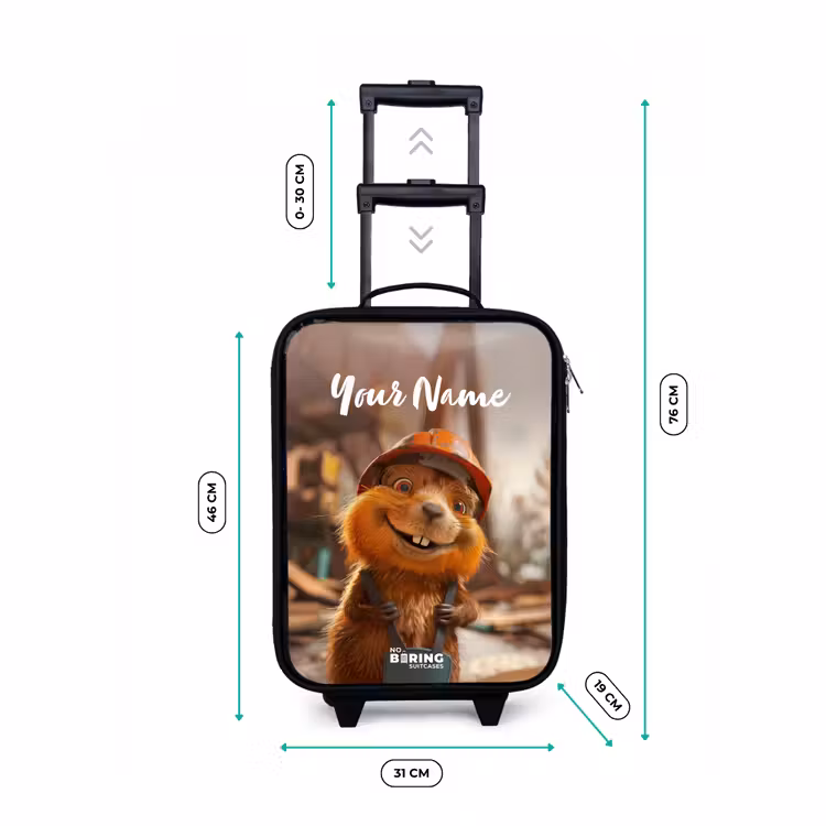 Children's suitcase - Black - Bertus Construction Beaver — 3