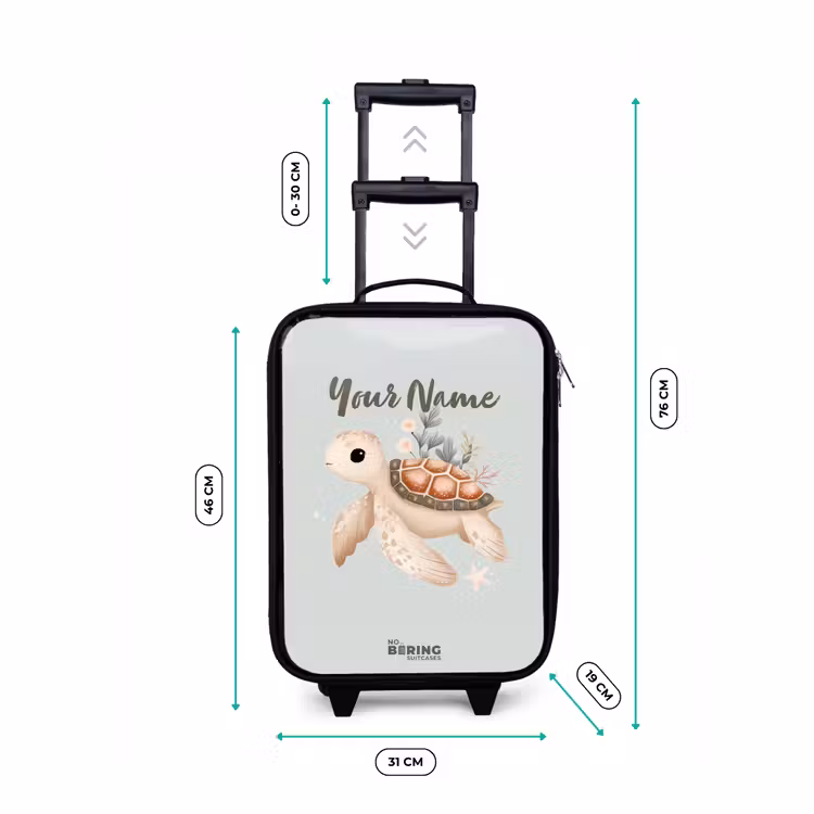 Children's suitcase - Brown sea turtle in pastel underwater world — 3