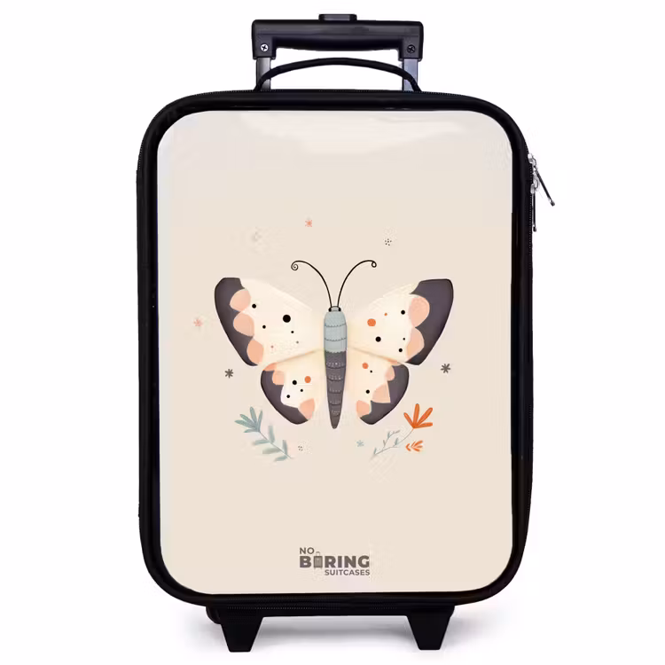 Children's suitcase - Butterfly in neutral pastel colors — 1