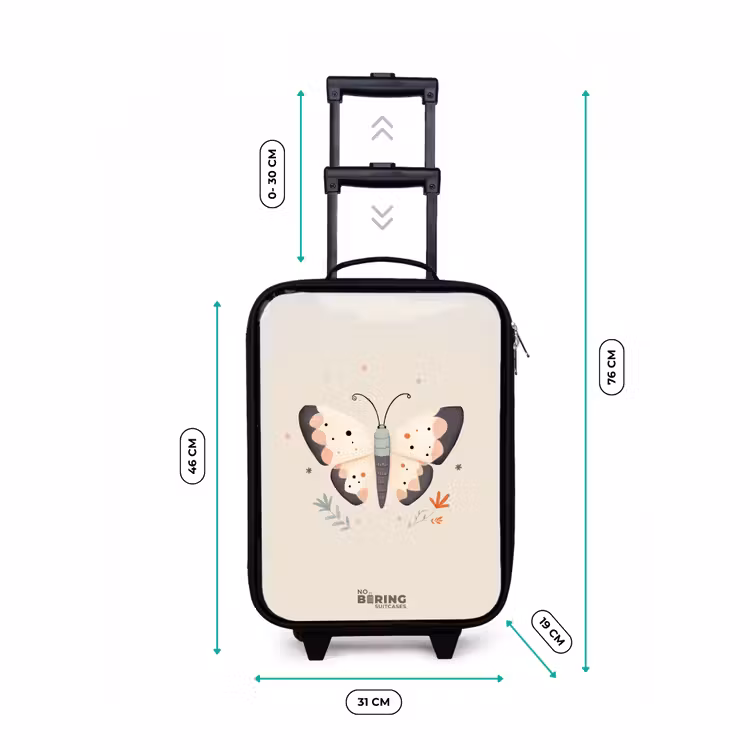 Children's suitcase - Butterfly in neutral pastel colors — 3