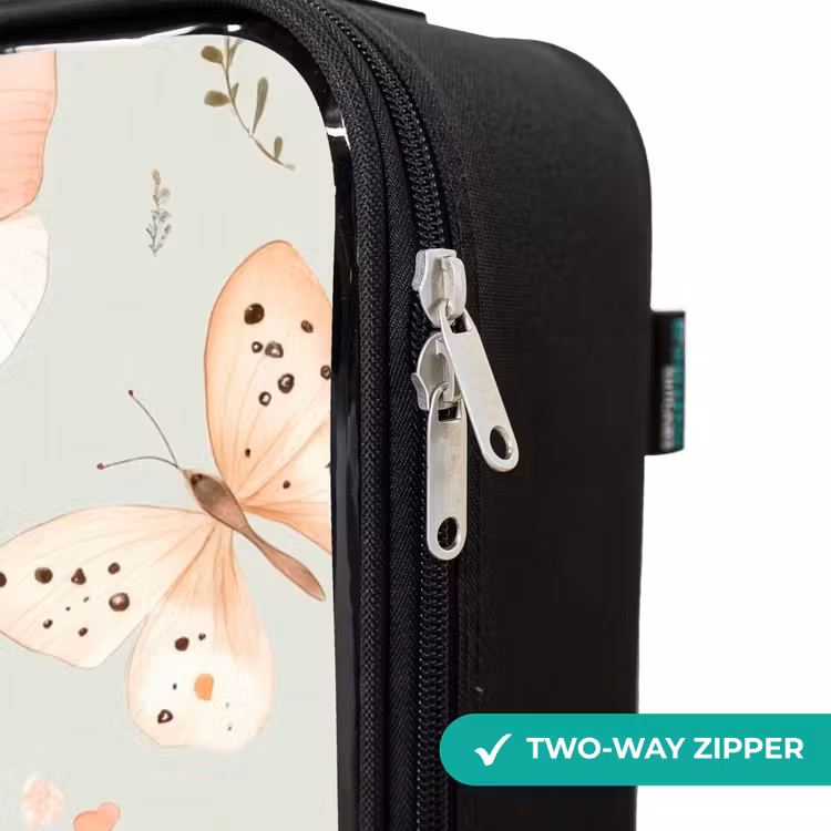 Children's suitcase - Butterfly pattern in soft orange and red tones — 6