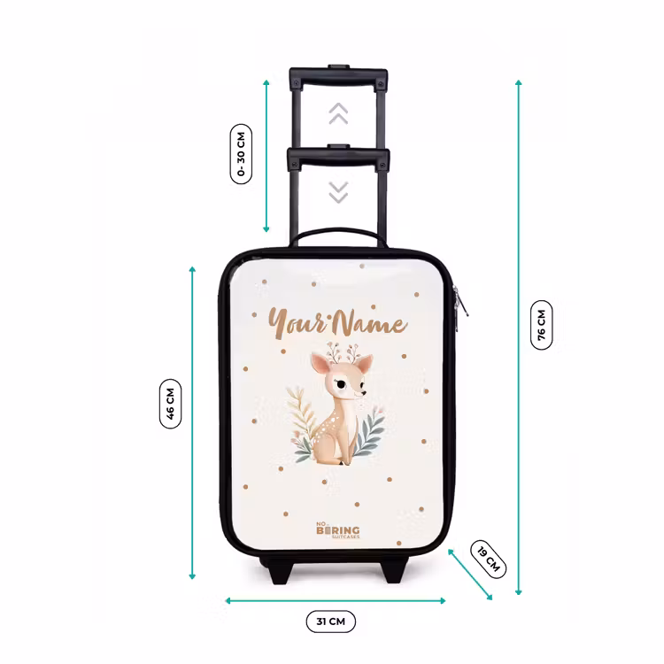Children's suitcase - Deer with plants in a field of dots — 3
