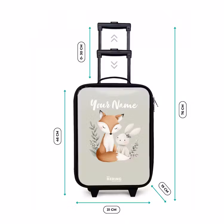 Children's suitcase - Fox and rabbit surrounded by green leaves — 3