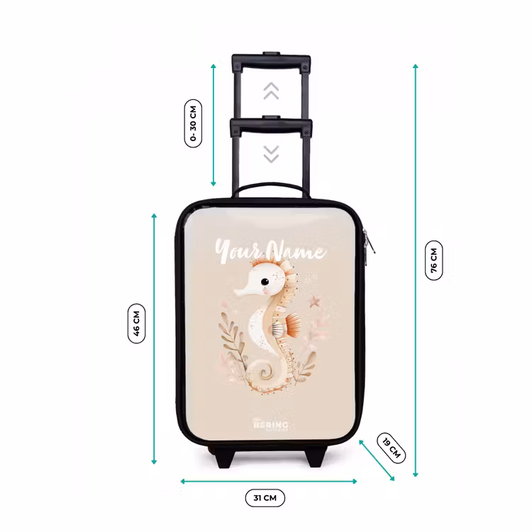 Children's suitcase - Pink seahorse among sea plants — 3