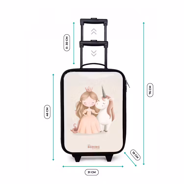 Children's suitcase - Princess and a unicorn in pastel colors — 3