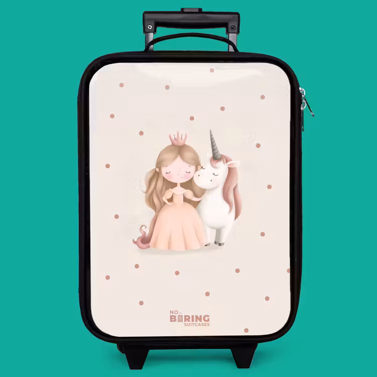 Children's suitcase - Princess and a unicorn in pastel colors — 4