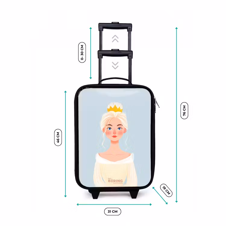 Children's suitcase - Princess with a golden crown - Blue — 3