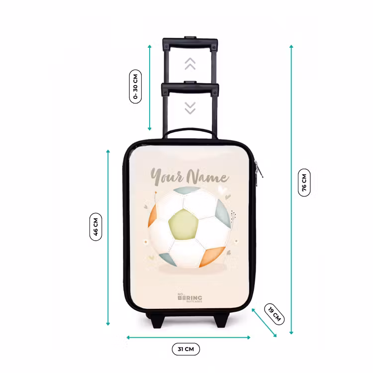 Children's suitcase - Soccer in beige pastel colors — 3