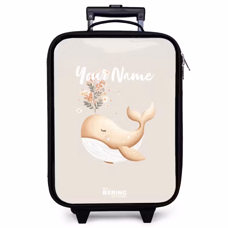 Children's suitcase - Whale in pastel beige colors — 1