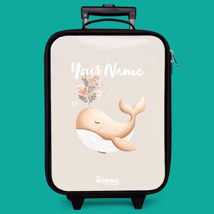 Children's suitcase - Whale in pastel beige colors — 4