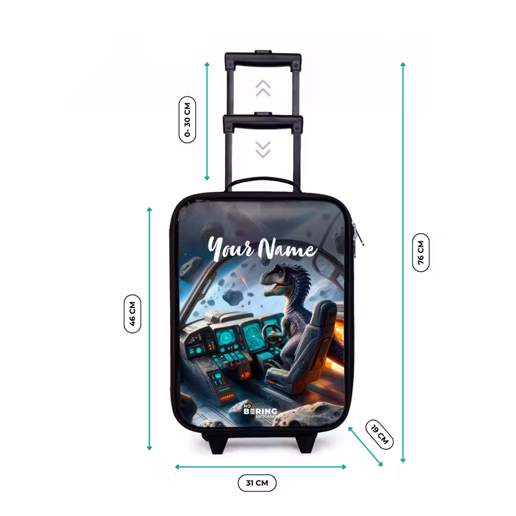 Children's suitcase with name - Astrodino — 3