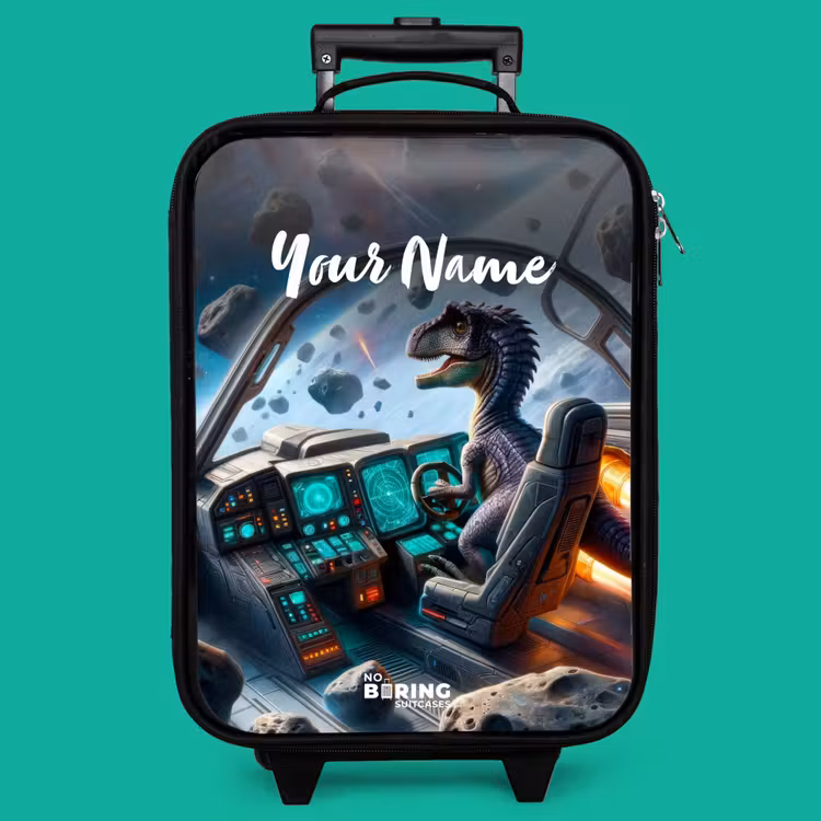 Children's suitcase with name - Astrodino — 4