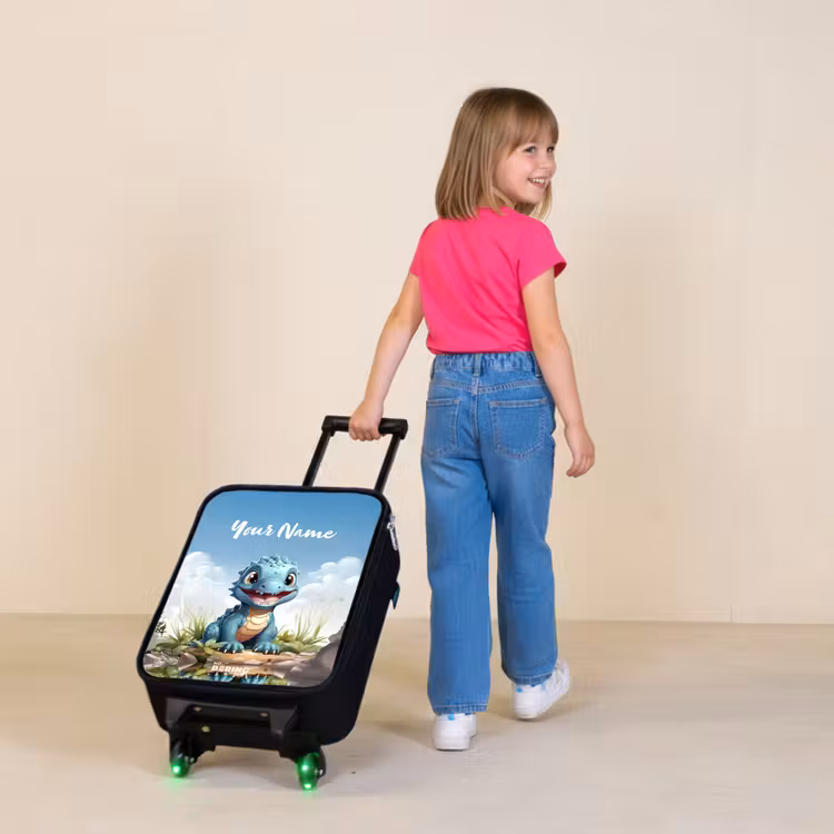 Children's suitcase with name - Darius Dino — 2