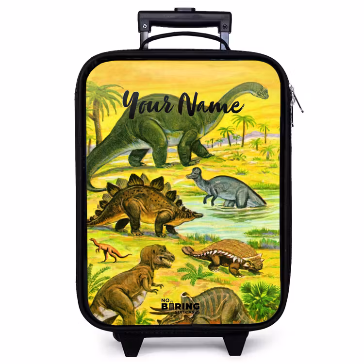 Children's suitcase with name - Dinosaur in Dinosaurland — 1
