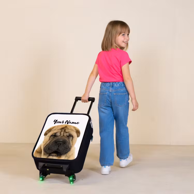 Children's suitcase - Black - Dog with Angry Head — 2