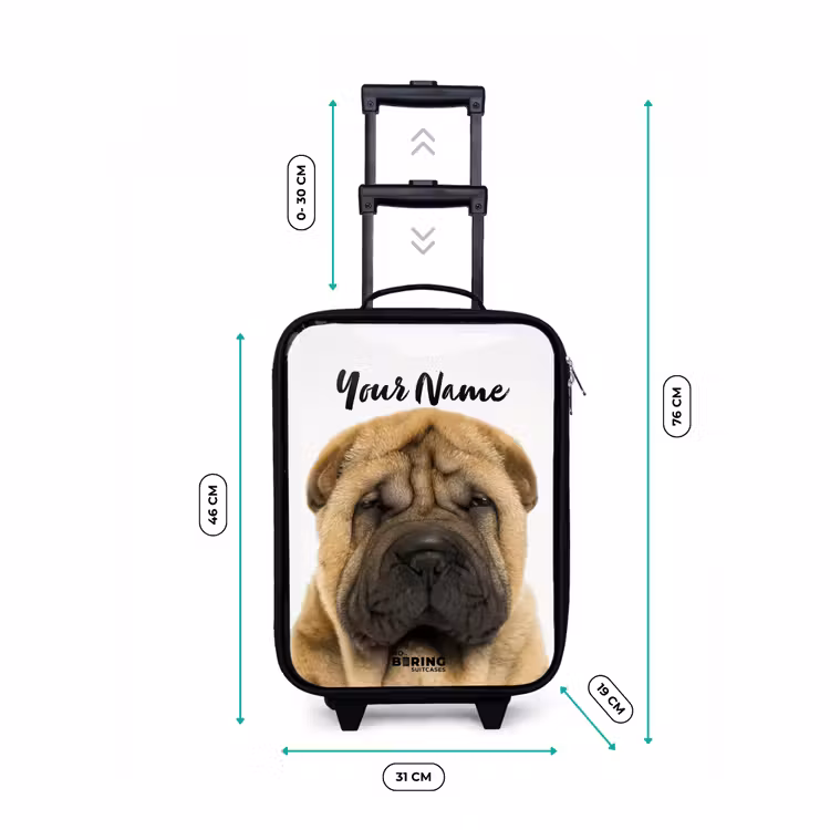 Children's suitcase - Black - Dog with Angry Head — 3