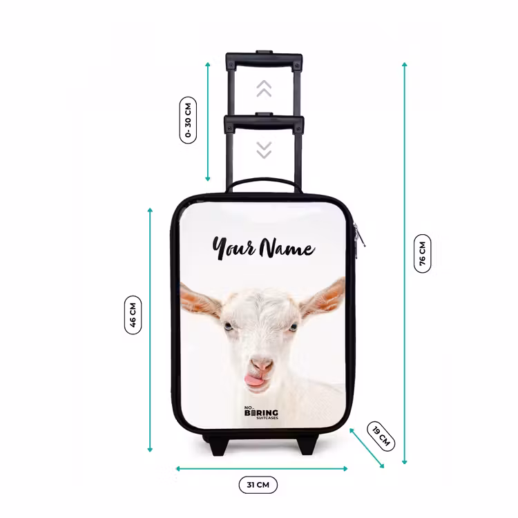 Children's suitcase - Black - Goat Sticking Out Its Tongue — 3