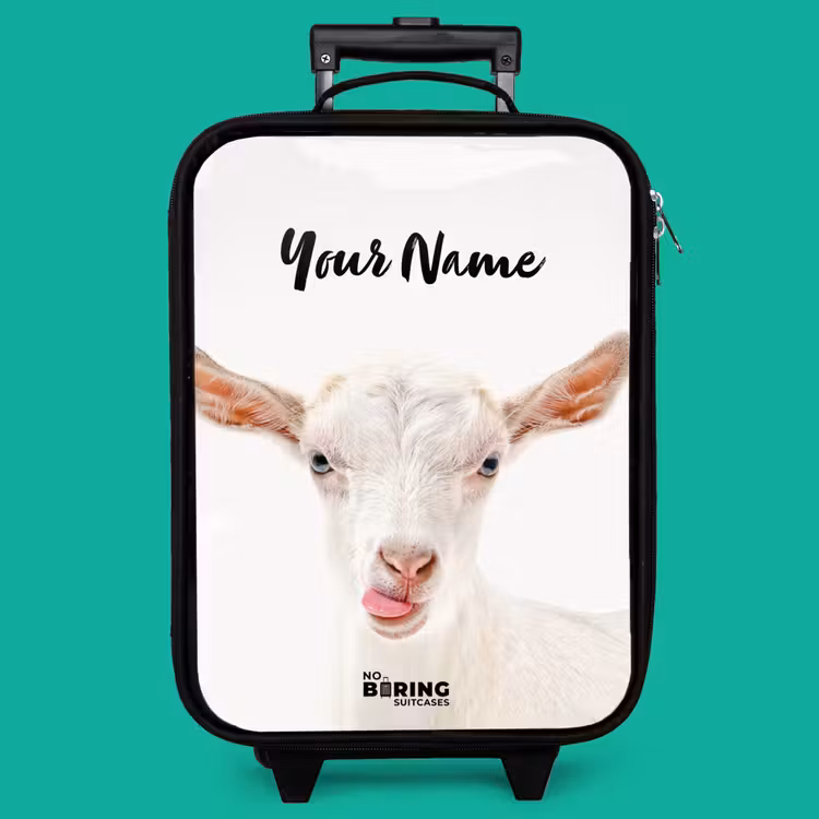 Children's suitcase - Black - Goat Sticking Out Its Tongue — 4