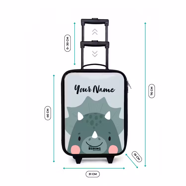 Children's suitcase with name - Tigo triceratops — 3