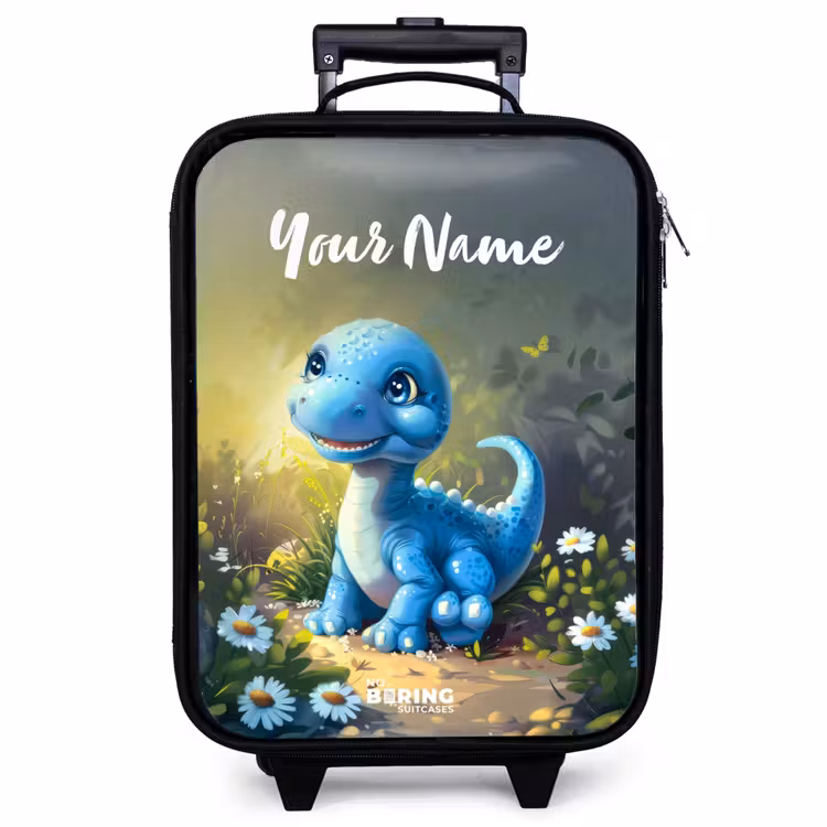 Children's suitcase with name - Branco Brontosaurus — 1