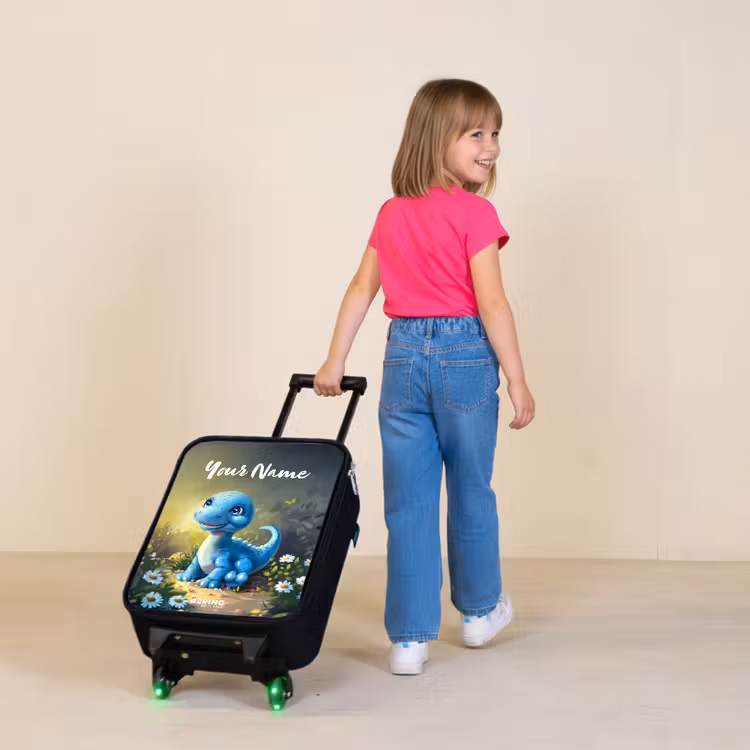 Children's suitcase with name - Branco Brontosaurus — 2