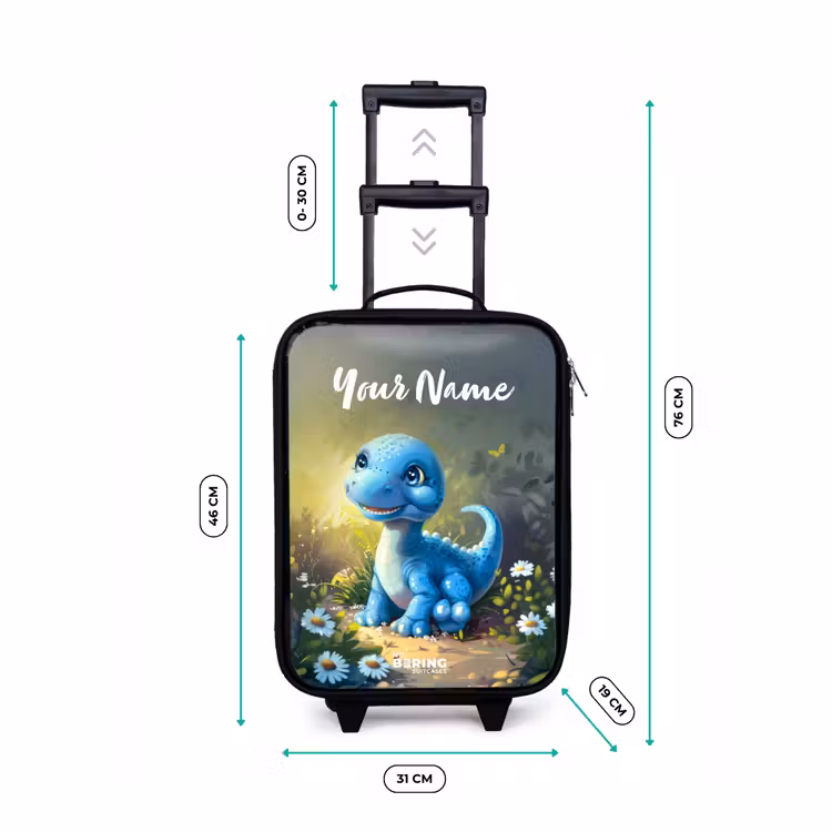 Children's suitcase with name - Branco Brontosaurus — 3