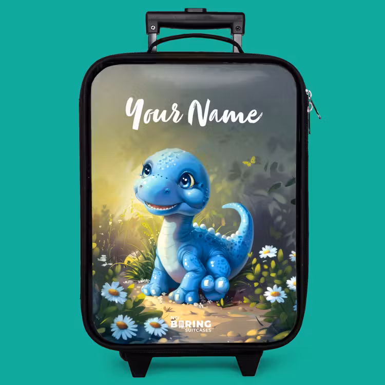 Children's suitcase with name - Branco Brontosaurus — 4