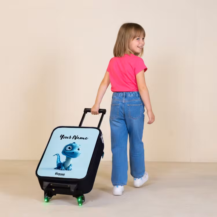 Children's suitcase with name - Happy Bronto — 2