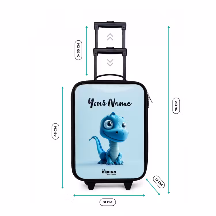 Children's suitcase with name - Happy Bronto — 3
