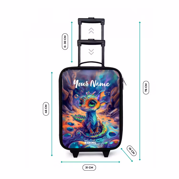 Children's suitcase - Ornate sapphire dragon — 3