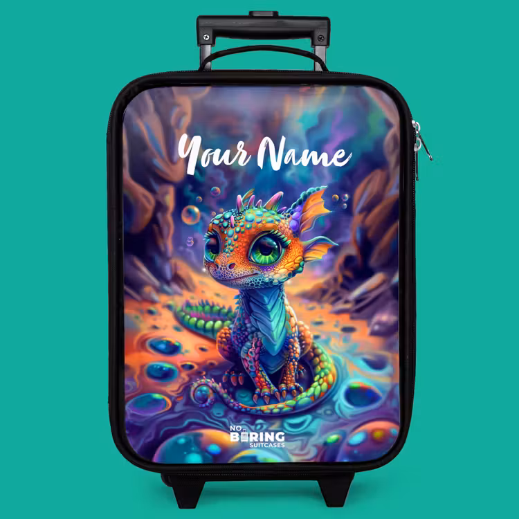 Children's suitcase - Ornate sapphire dragon — 4