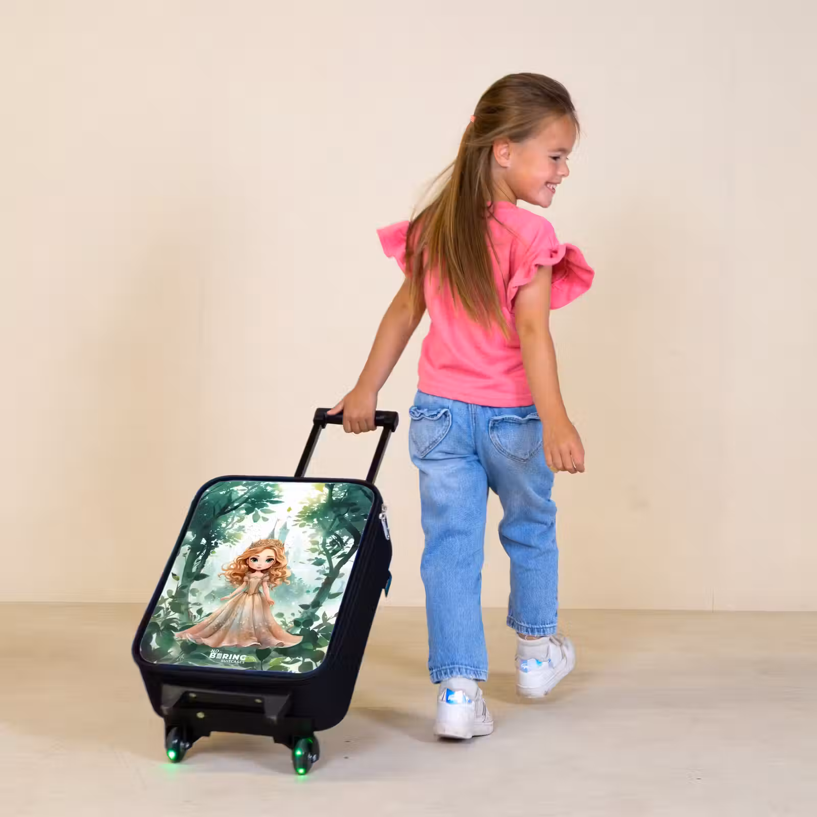 Children's suitcase - Girl with blond hair in the forest — 1