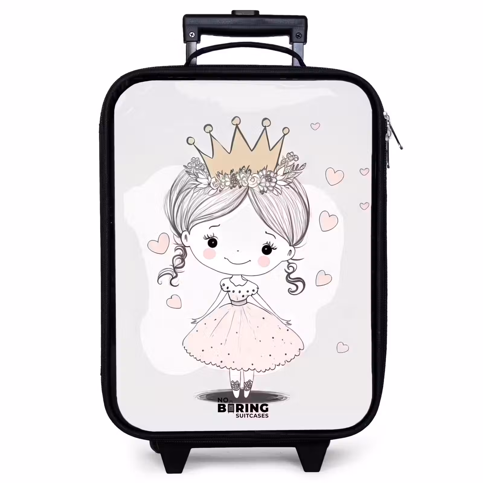 Children's suitcase - Princess with crown and pink hearts — 1