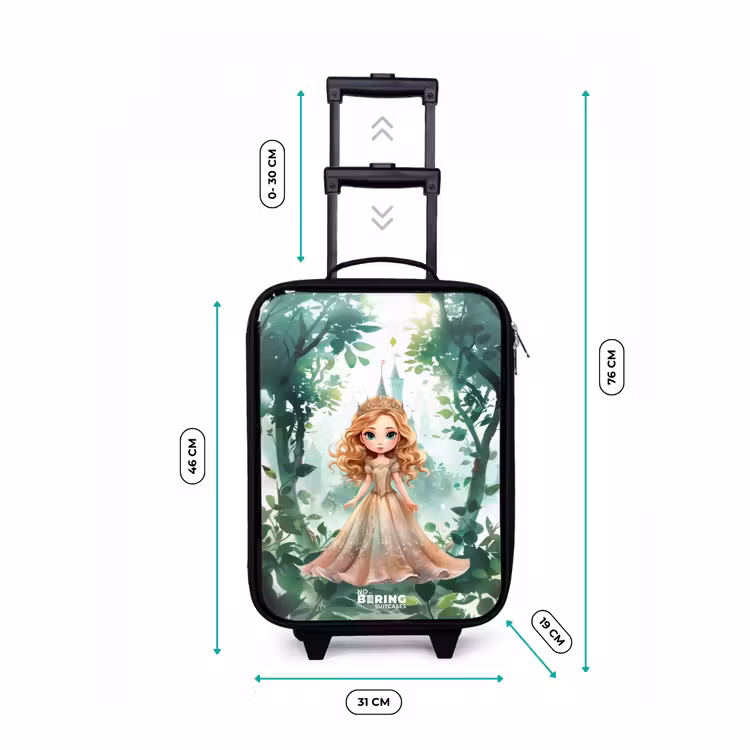 Children's suitcase - Girl with blond hair in the forest — 2