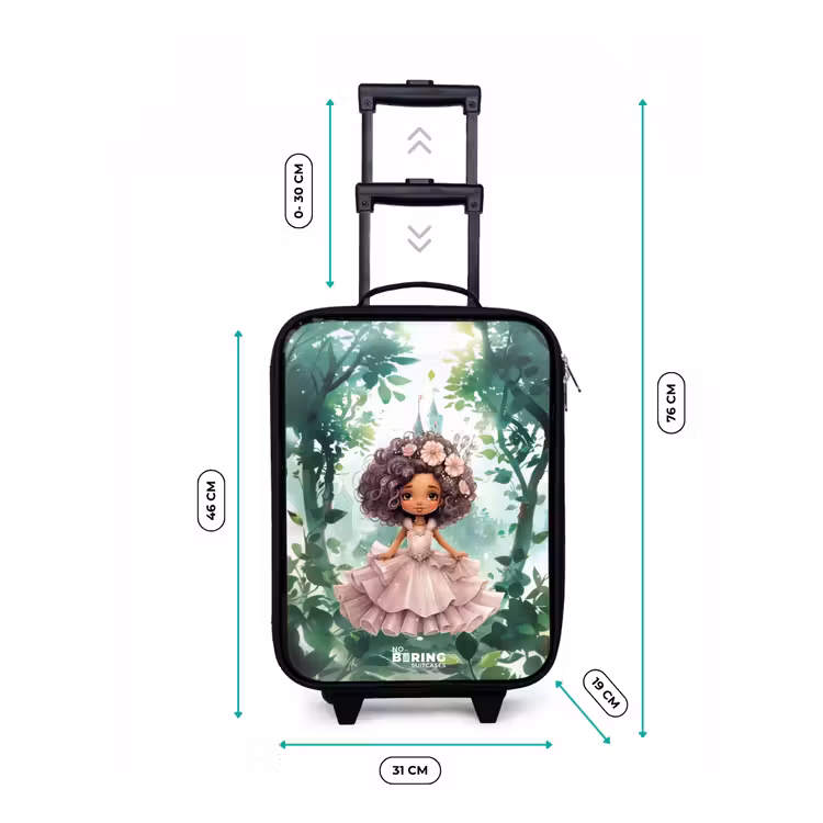Children's suitcase - Girl with dark curls in the forest — 3