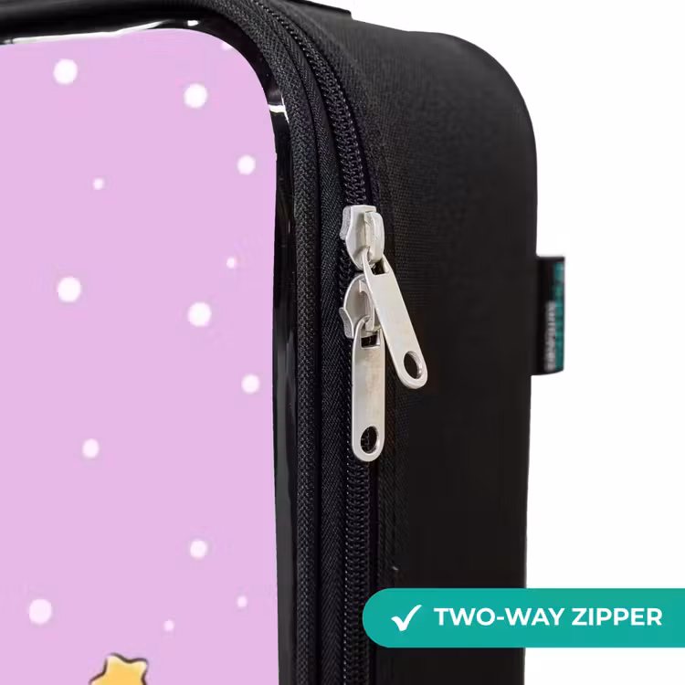 Children's suitcase - Princess and a unicorn at a rainbow purple — 4