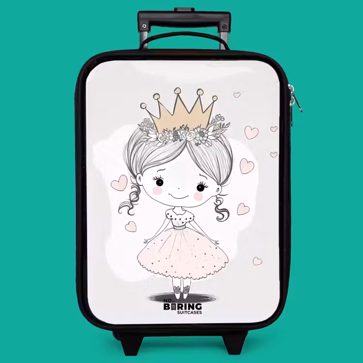 Children's suitcase - Princess with crown and pink hearts — 4