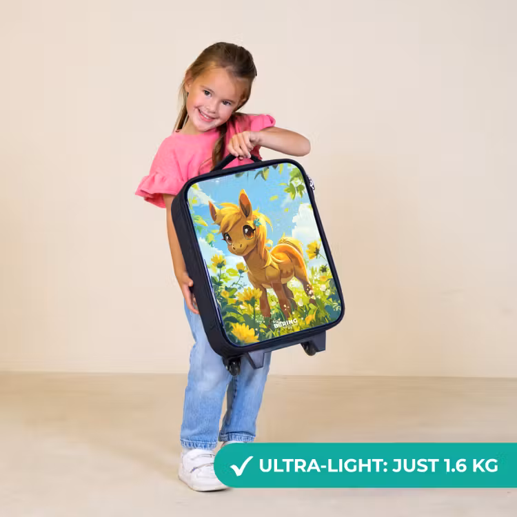 Children's suitcase - Brown bangs among yellow flowers — 3