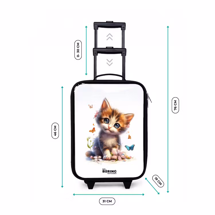 Children's suitcase - Portrait of a kitten surrounded by butterflies — 2