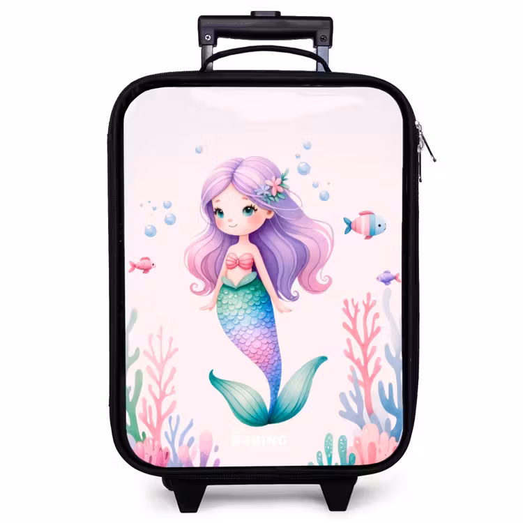 Children's suitcase - Mermaid surrounded by fish and coral — 1