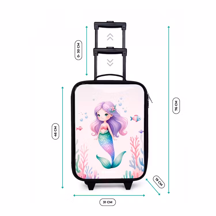 Children's suitcase - Mermaid surrounded by fish and coral — 3
