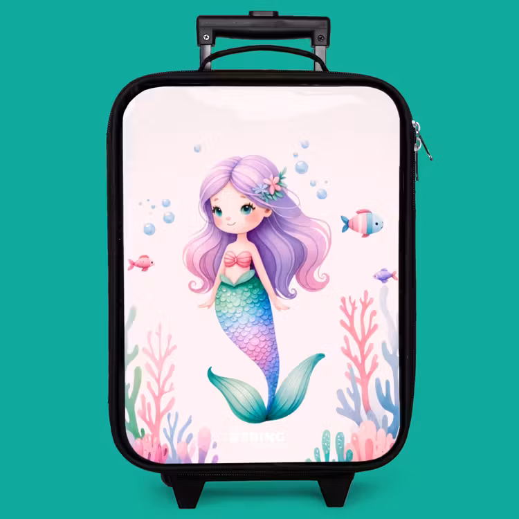 Children's suitcase - Mermaid surrounded by fish and coral — 4