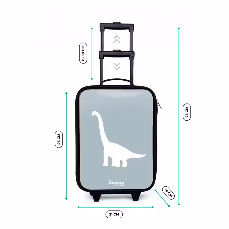 Children's suitcase - Blue with Brachiosaurus dino — 3