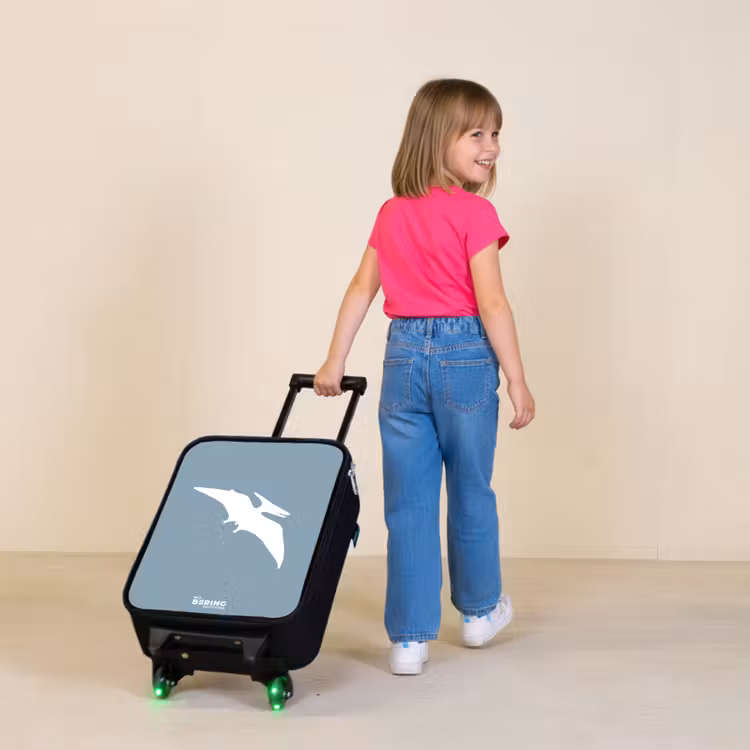 Children's suitcase - Blue with Pteranodon dino — 2
