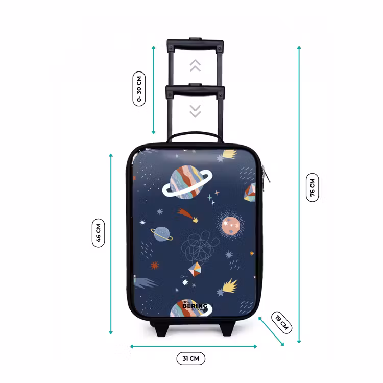 Children's suitcase - colorful planets on a dark background — 3