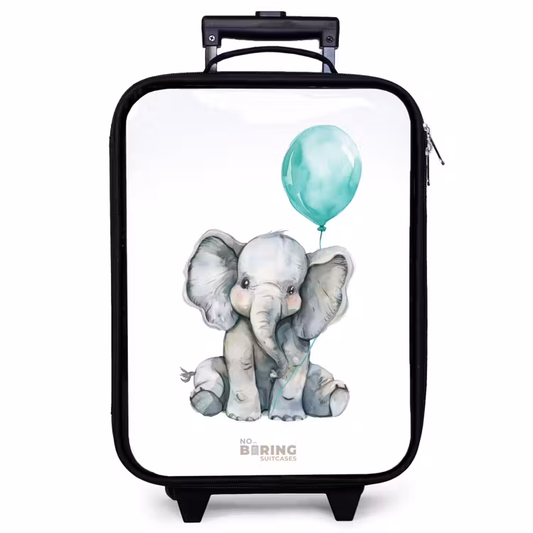 Children's suitcase - Elephant with blue balloon — 1