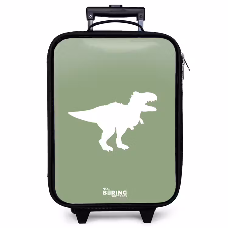 Children's suitcase - Green with T-rex dino — 1